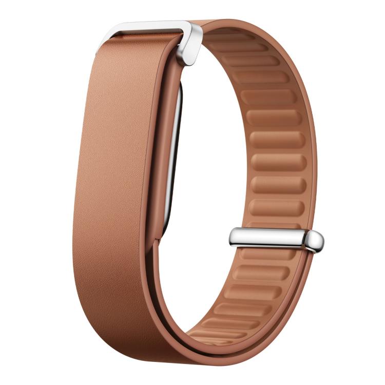 Smooth Buckle Closure Loop Genuine Leather Watch Band, For Google Fitbit Air