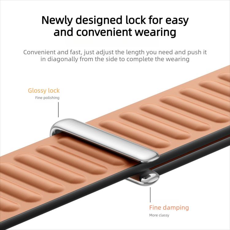 Smooth Buckle Closure Loop Genuine Leather Watch Band, For Google Fitbit Air
