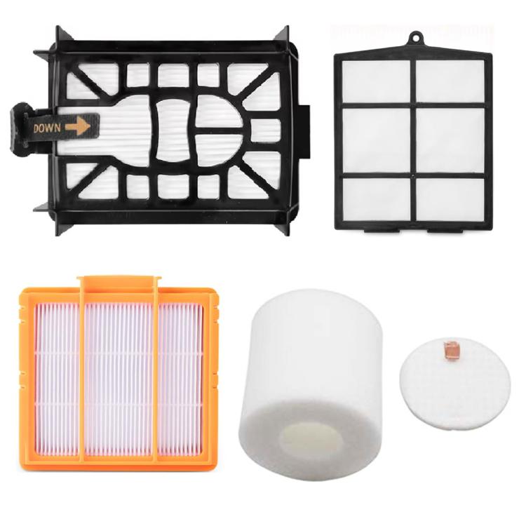 5-in-1 vacuum filter set with HEPA, foam, and frame filters