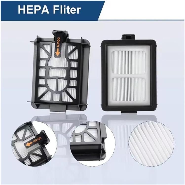Square vacuum filter panels with pleated core and white mesh insert