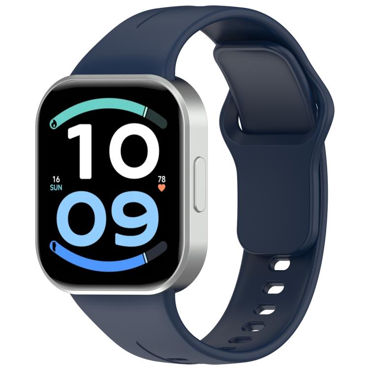 Flat Reverse Buckle Solid Color Silicone Watch Band, For Redmi Watch 6 Active