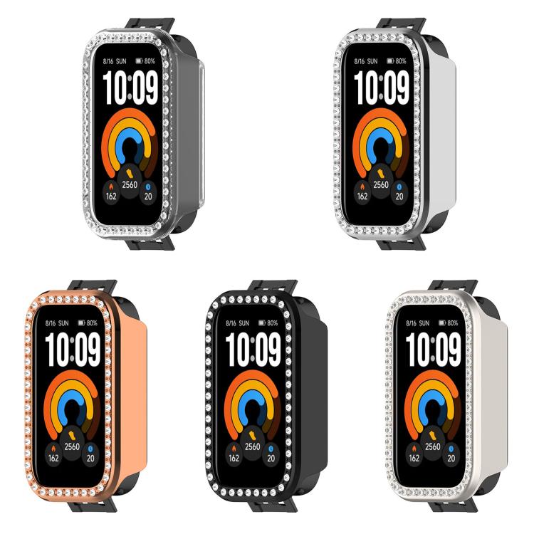 Diamond Half Coverage Hollow PC Watch Protective Case, For Xiaomi Smart Band 11 Active