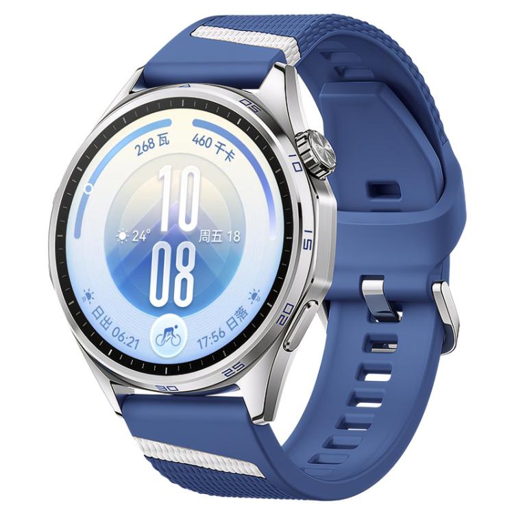 Press Button Diagonal Stripe Woven Texture Two Color Silicone Watch Band, 22mm