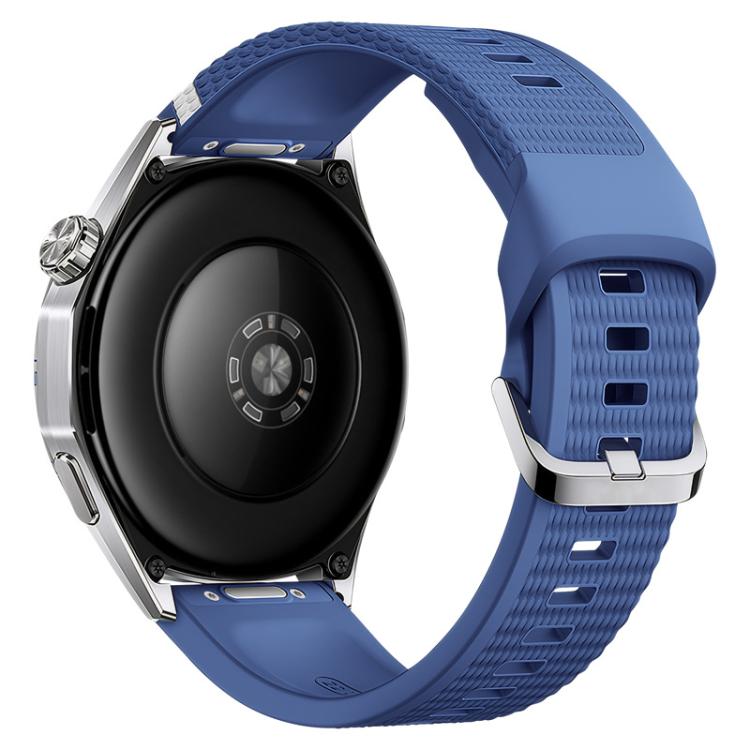 Press Button Diagonal Stripe Woven Texture Two Color Silicone Watch Band, 22mm