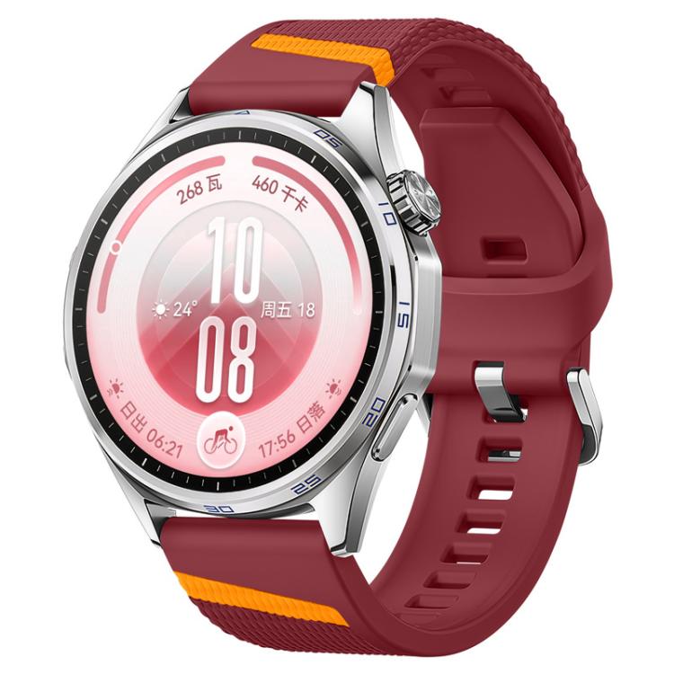 Press Button Diagonal Stripe Woven Texture Two Color Silicone Watch Band, 22mm