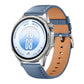 Press Button Pin Buckle Flat-End Genuine Leather Watch Band, 22mm