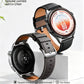 Press Button Pin Buckle Flat-End Genuine Leather Watch Band, 22mm