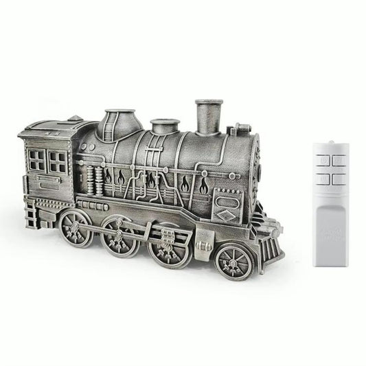 Gray metal-look train aroma diffuser humidifier with remote control