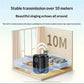 Bluetooth audio receiver adapter with built-in antenna, black and blue-lit button