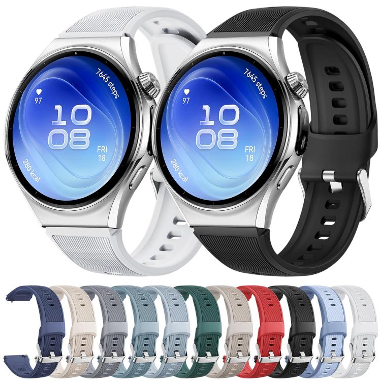Hidden Tail Design Vertical Stripe Silicone Watch Band, 22mm