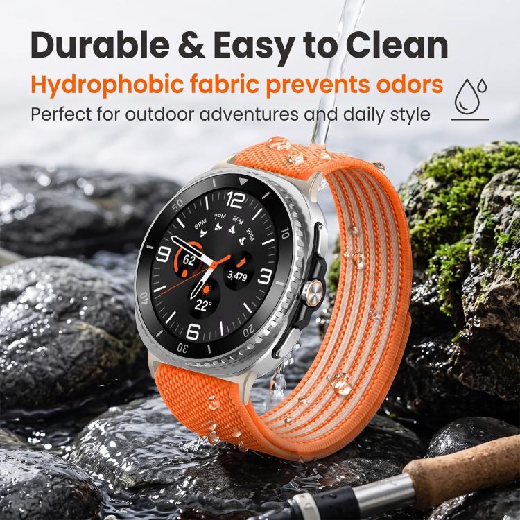 Airy Mixed Nylon Loop Metal Connector Watch Band, For Galaxy Watch9 / 8 / 8 Classic