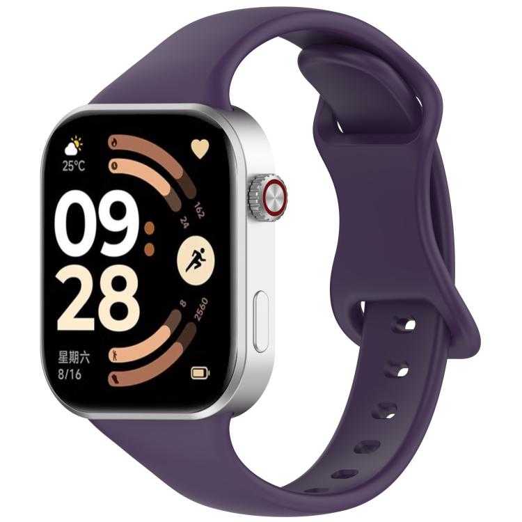 Slim Butterfly Buckle Solid Color Silicone Watch Band, For Xiaomi Band 10 Pro / Redmi Watch 6 / 5