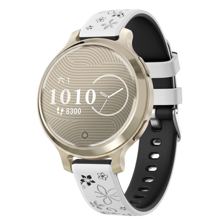 Two-Tone Embossed Silicone Watch Band, For Garmin Lily 2