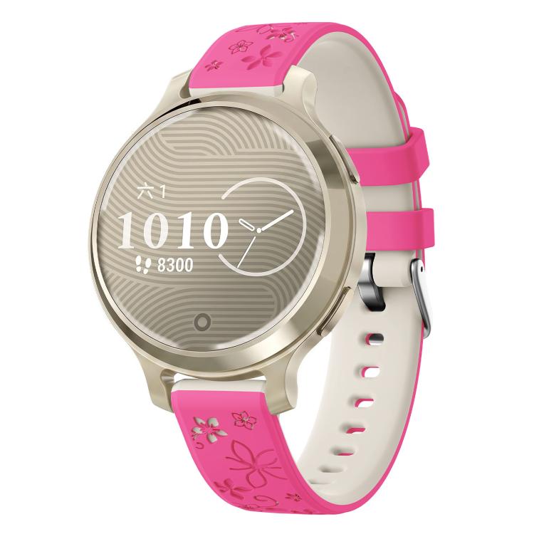 Two-Tone Embossed Silicone Watch Band, For Garmin Lily 2