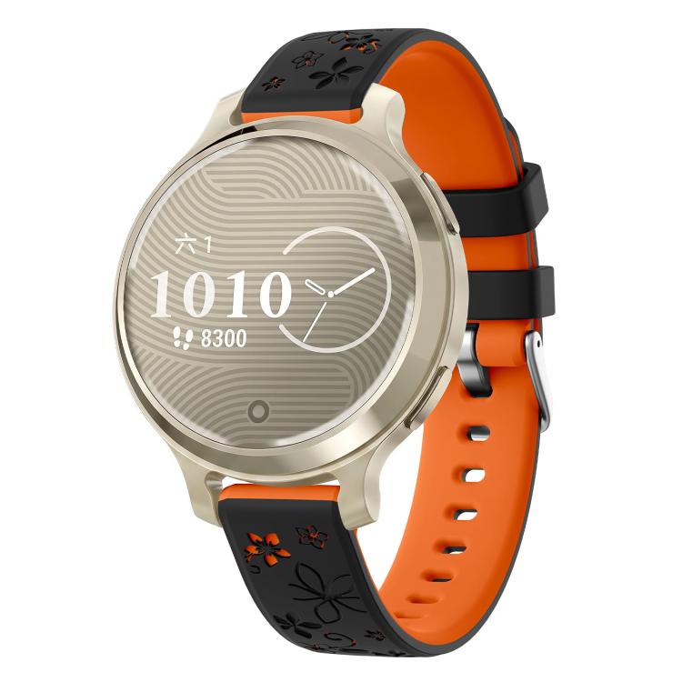 Two-Tone Embossed Silicone Watch Band, For Garmin Lily 2
