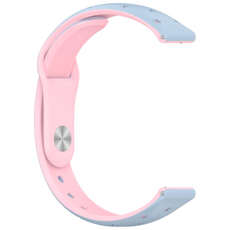 Laser Engraved Star Two Tone Reverse Buckle Silicone Watch Band, For Huawei Band 11 / Band 11 Pro