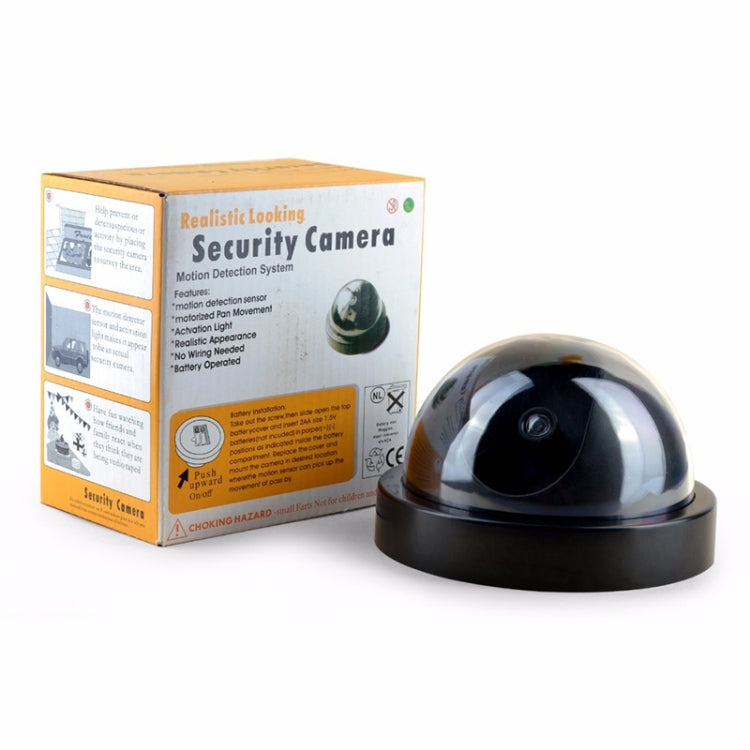 Black dome LED security camera with clear front lens