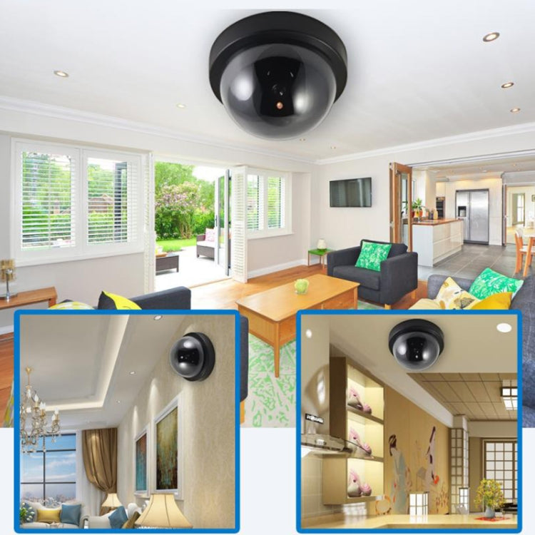Ceiling-mounted black dome security camera with tinted lens