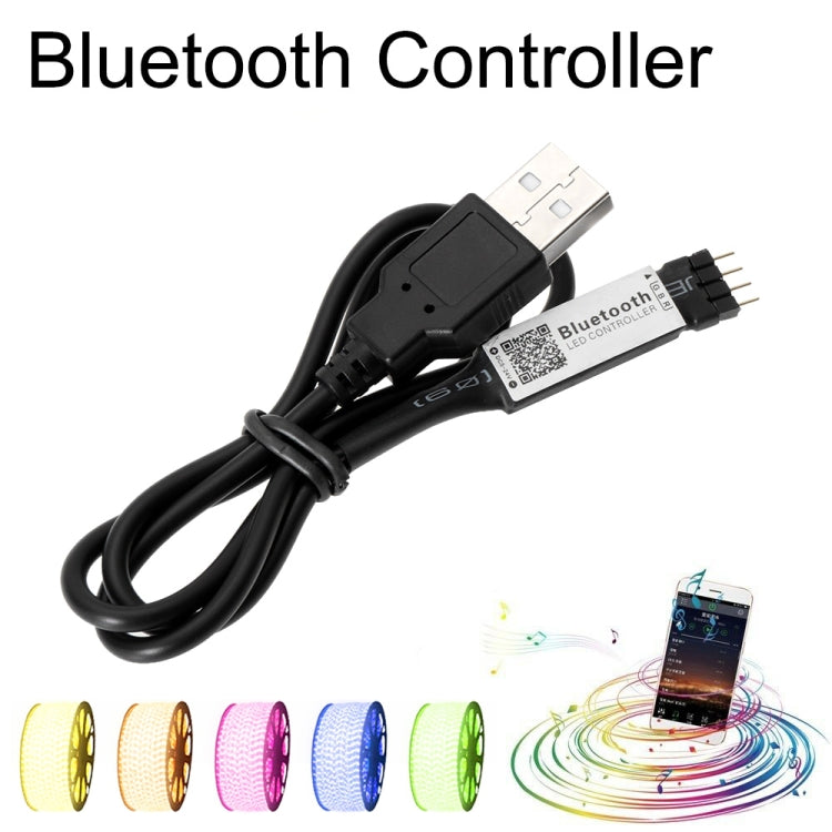 Bluetooth controller module with USB plug and black cable for RGB LED strip control