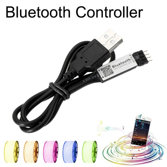 Bluetooth controller module with USB plug and black cable for RGB LED strip control