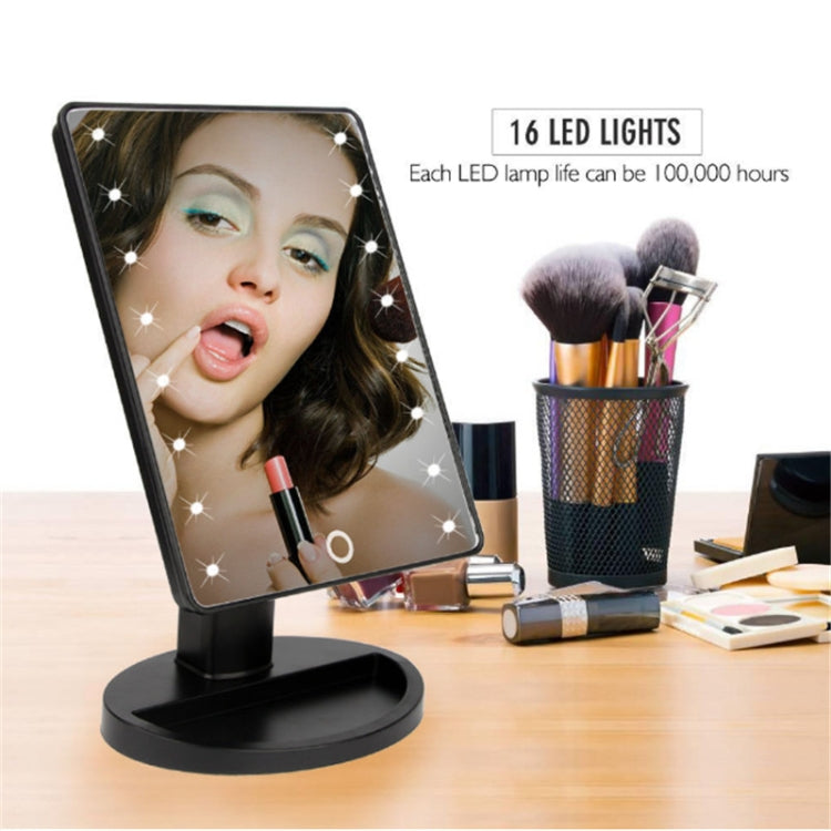 LED makeup mirror with 16 lights and adjustable tabletop stand