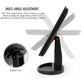 Black LED touch mirror with multi-angle adjustable stand and hinge pivot