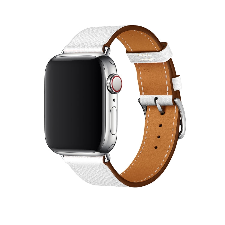 Leather cross band watch strap for Apple Watch 42mm, white strap with tan underside