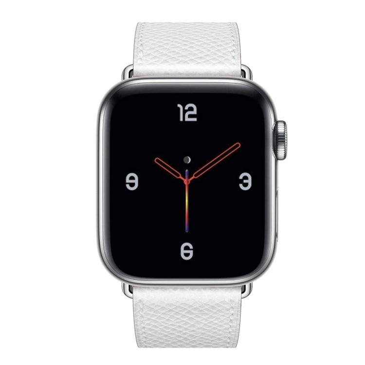 Leather cross band watch strap for Apple Watch 42mm, white with metal buckle