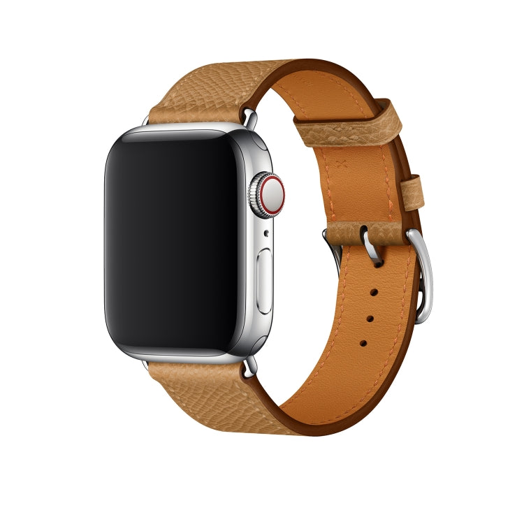 Leather cross band watch strap for Apple Watch 42mm, brown leather with tan underside