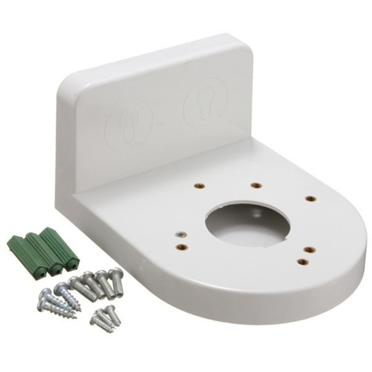 White plastic L-type right angle wall mount bracket with screws and terminal block