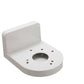 White plastic L-type right angle wall mount bracket with central camera mount opening