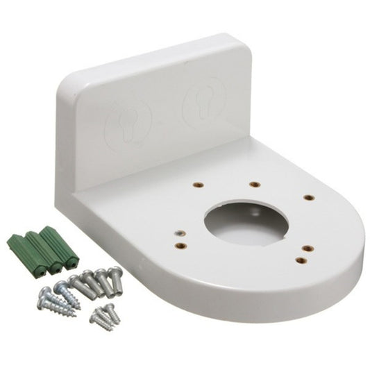 White plastic L-type right angle wall mount bracket with screws and terminal block