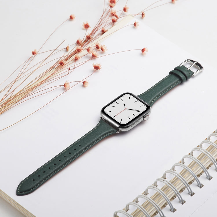 For Apple Watch 3 / 2 / 1 Generations  38mm Universal Thin Leather Strap