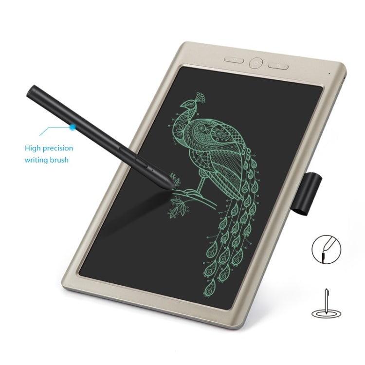 9-inch smart digital drawing board with green sketch on screen and black writing pen