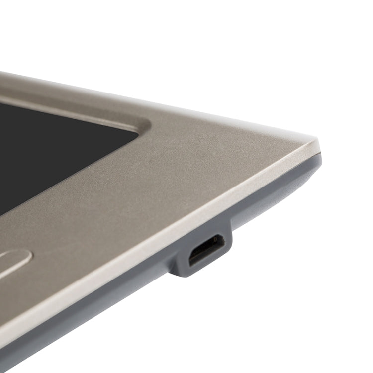 9-inch smart drawing board showing side port for charging/cable connection, beige edge