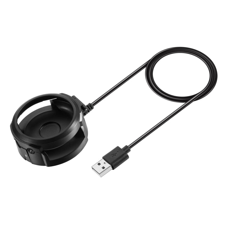 Black smart watch charging dock with USB data cable and connector clip