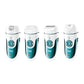 VGR electric hair remover, white and teal body, front views of different head options