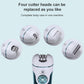 VGR electric hair remover front close-up with teal ring and charging cable