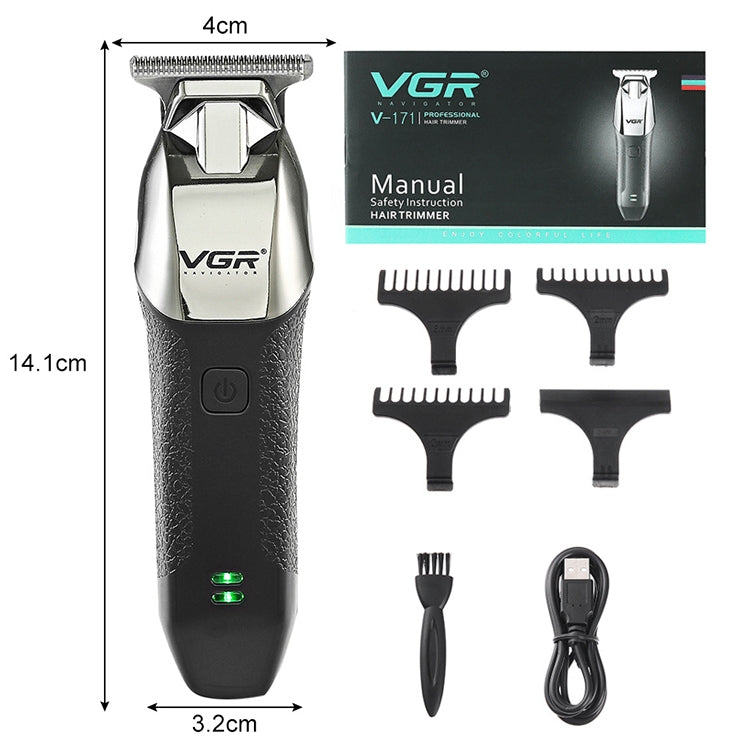 Electric hair trimmer kit with clipper, guide combs, charger cord, and stand
