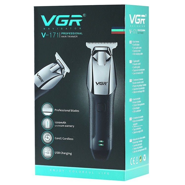 VGR hair trimmer retail box with silver-and-black clipper artwork