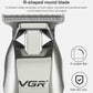 R-shaped round trimmer blade with safety teeth for electric hair trimmer