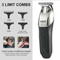 Electric hair trimmer with 3 limit combs and cutter head protection cover