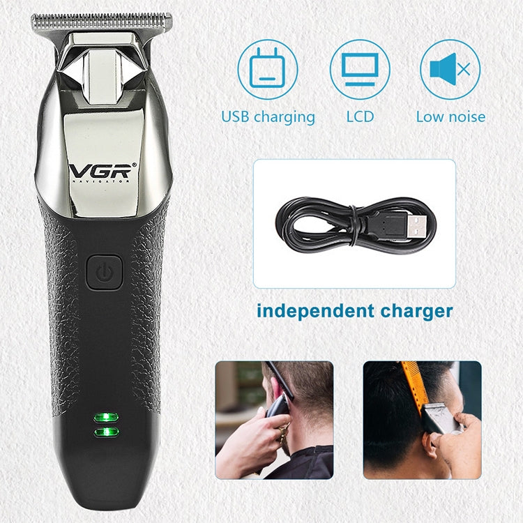 Electric hair trimmer with USB charging cord and indicator lights