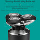 Rotary head close-up of VGR electric shaver with dual ring knife net design
