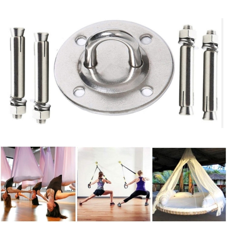 Stainless steel wall/ceiling hanging bracket with U-shaped support and mounting holes
