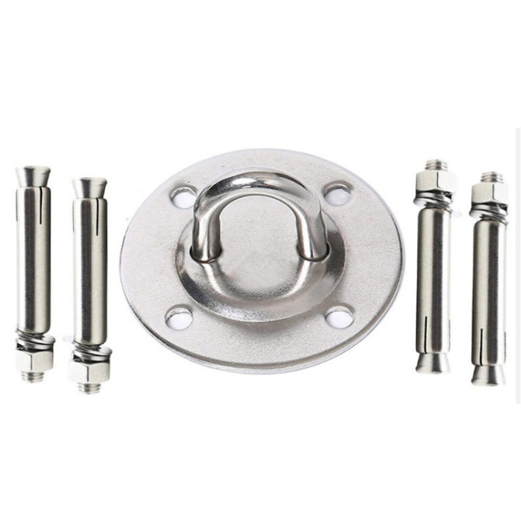 Stainless steel hanging bracket set with oval plate, U hook, and anchor bolts