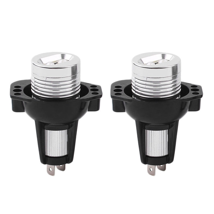 Set of two chrome-ring LED bulbs with black collars and ribbed light barrels