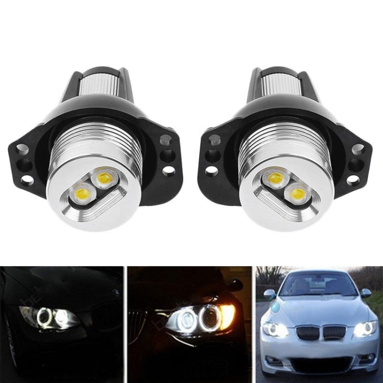 Two LED headlight bulbs with silver reflector and three yellow chips in black mounts