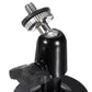 Black CCTV mount bracket with knurled adjustment ring and threaded bolt on base