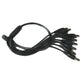 Black DC power splitter adapter cable with bundled leads and eight barrel plugs
